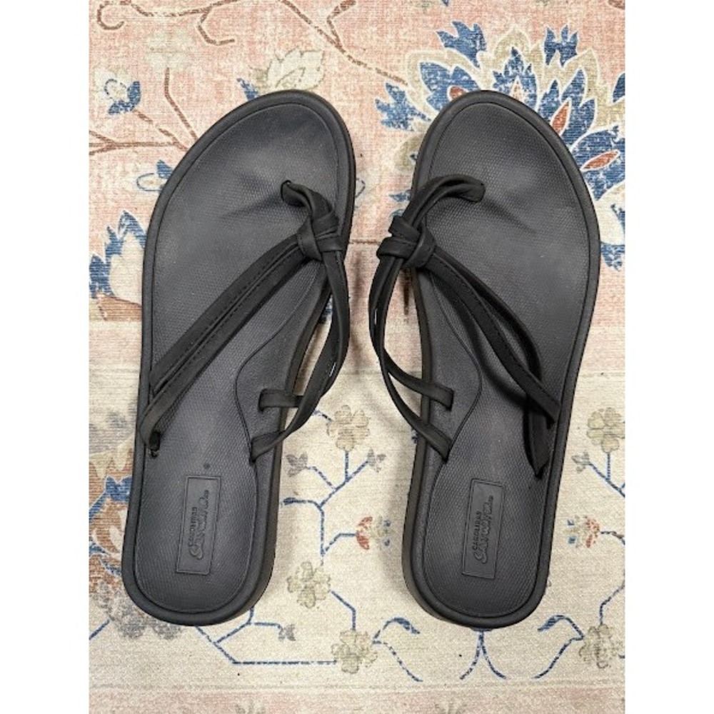 Comfort Strappy Minimalist Saltwater Sandals Womens‎ 10 Black Flip Flops